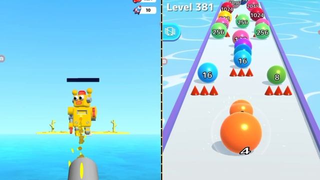 ? Satisfying Mobile Game/ Ball run infinity vs man runner 2048 - 2048 Ball Gameplay new Level #7 смотреть онлайн