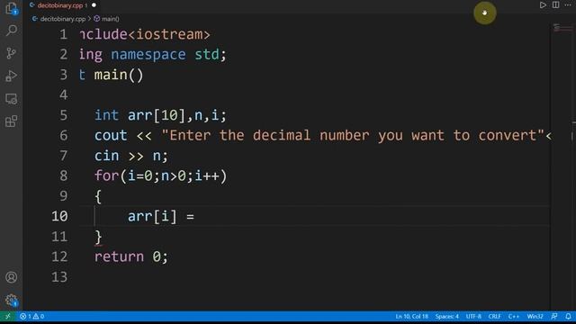 C++ Program to Convert Decimal Number into Binary ||Decimal to binary using for loop||omnyevolution смотреть онлайн