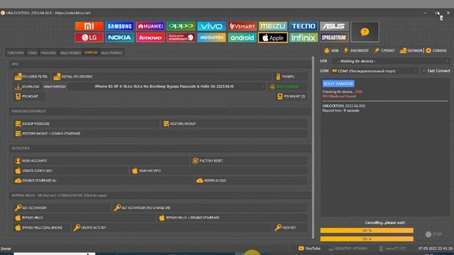 Как разблокировать IPhone /IPhone 8 Plus (A1864) IOS 16.4.1/Icloud Bypass Unlocktool/По удаленке ! смотреть онлайн