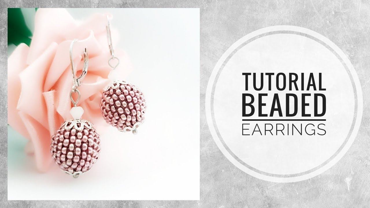 #МК - Серьги из бисера | ОПЛЕТКА БУСИНЫ БИСЕРОМ смотреть онлайн