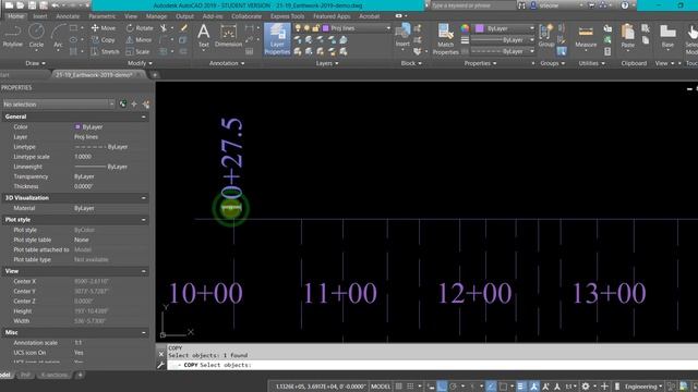 Manual Earthwork Volumes in AutoCAD 2019 - Part 1 of 5 Stationing смотреть онлайн