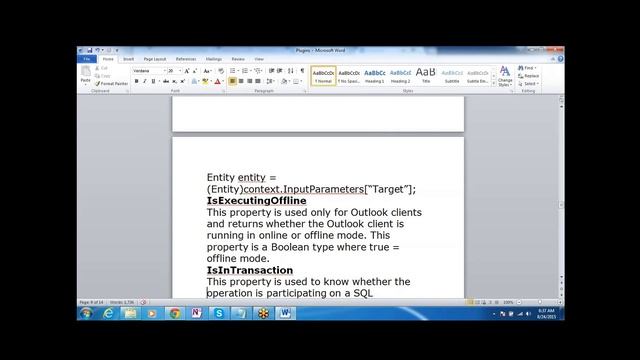 MS CRM Plugin Execution Context смотреть онлайн