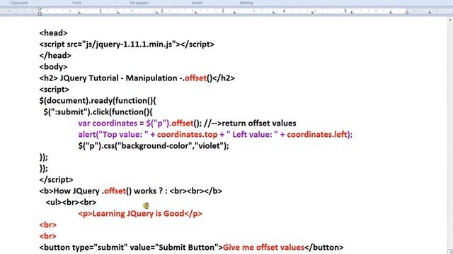 OFFSET METHOD IN JQUERY DEMO TAMIL смотреть онлайн