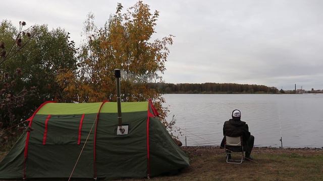 Рыбалка на донки с берега на судака. ночую в палатке с печкой. смотреть онлайн