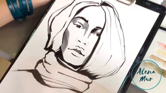 Как рисовать портрет в стиле Fashion иллюстрации смотреть онлайн