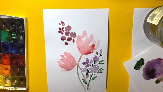 Рисовать может каждый! Букет цветов акварелью для начинающих смотреть онлайн