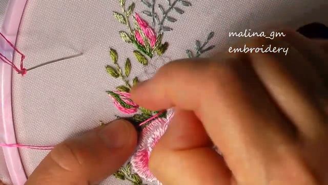 Вышивка Гладью | Как Вышить Бутоны для Розы | Рисование и Вышивка смотреть онлайн