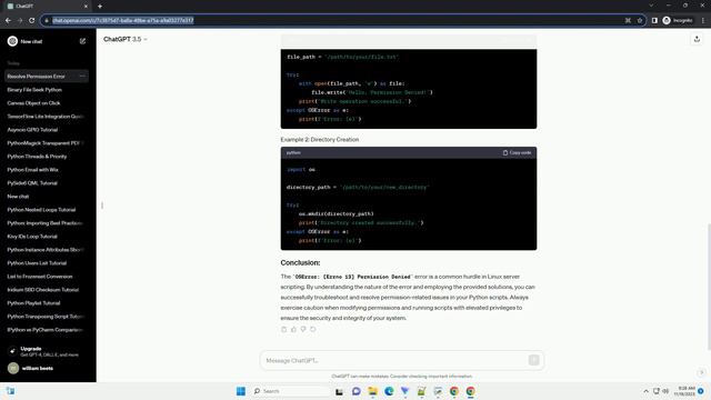 Linux Server Python OSError Errno 13 Permission denied смотреть онлайн