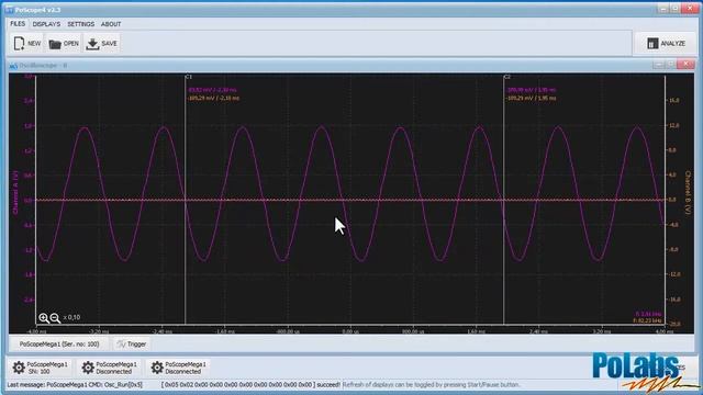 USB Oscilloscope - PoScope4 v2.3 new features: Timebase, scale & move смотреть онлайн