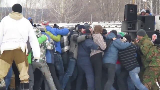 Масленица в машгородке. Бой "Стенка - на стенку". 22.02.2015 смотреть онлайн