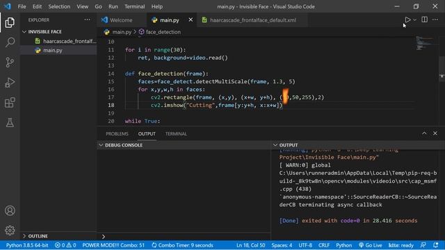 Invisible Face Using Python смотреть онлайн