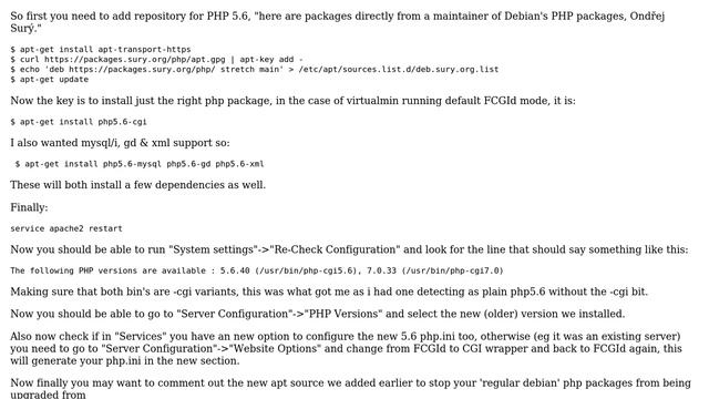 How to install multiple PHP versions in Virtualmin 6, Debian 9? смотреть онлайн