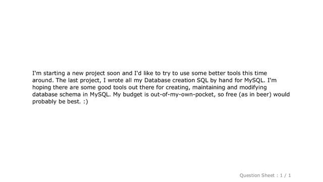 MySQL : What is a good MySQL Database Schema tool? смотреть онлайн