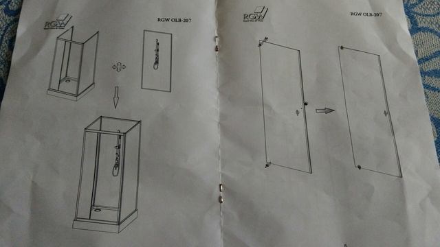 ИНСТРУКЦИЯ ПО СБОРКЕ ДУШЕВОЙ КАБИНЫ RGW OLB - 207