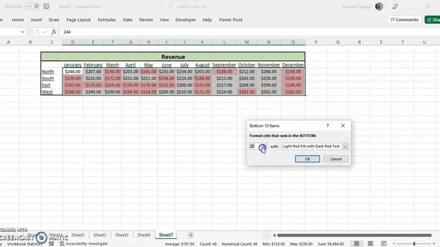 How To Highlight The Bottom 10 (or However Many) Values In Excel Using Conditional Formatting!