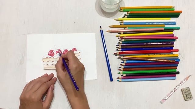 РИСУЮ АКВАРЕЛЬНЫМИ КАРАНДАШАМИ! / Венские вафли акварельные карандаши /Aquarelle Coloured Pencils