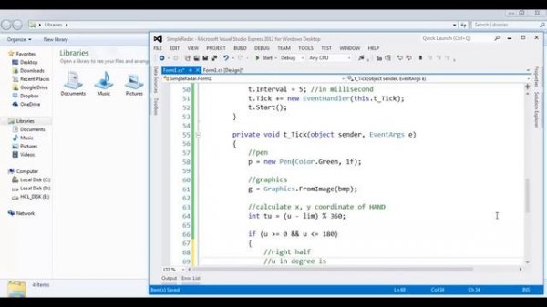 Visual Studio | Design a simple RADAR screen in C#