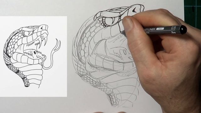 HOW TO DRAW A SNAKE TATTOO (Old School Tattoo) смотреть онлайн