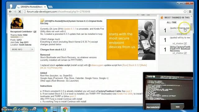 Installing update-kindle-prerooted.6.3.3.v1.zip in TWRP смотреть онлайн