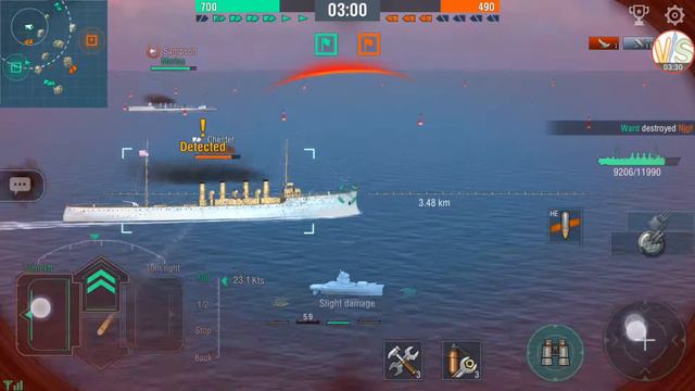 Tier 2 Cruiser MVP Battle Star Gameplay 3 World of Warships Blitz смотреть онлайн