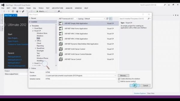 how to open html page in visual studio