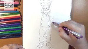How to draw Toy Bonnie, FNAF, Как нарисовать Той Бонни