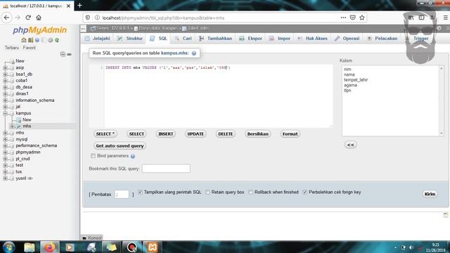 Perintah Dasar Membuat Database dan Tabel menggunakan SQL di phpmyadmin dengan XAMPP смотреть онлайн