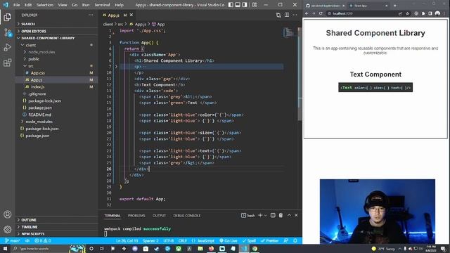 React Component Library - Setup and Text Component смотреть онлайн