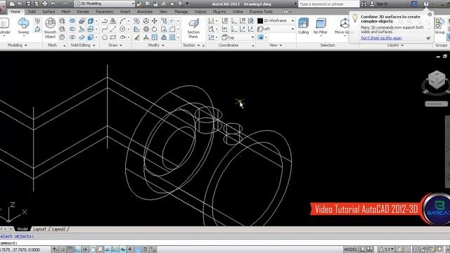 PEMBAHASAN 5 Thicken, Intersect & Section | AutoCAD 3D смотреть онлайн