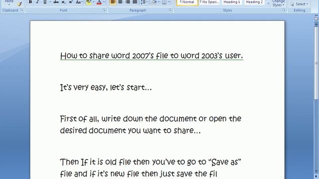 How to Share Microsoft Word 2007 File to Word 2003 User смотреть онлайн