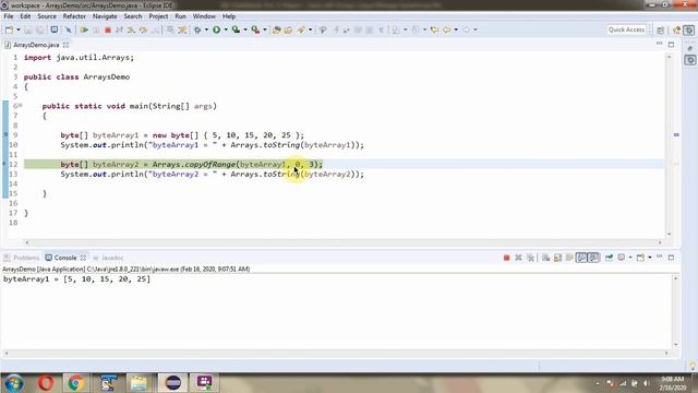 How to use copyOfRange(byte[] original, int from, int to) method of Java.util.Arrays Class? смотреть онлайн