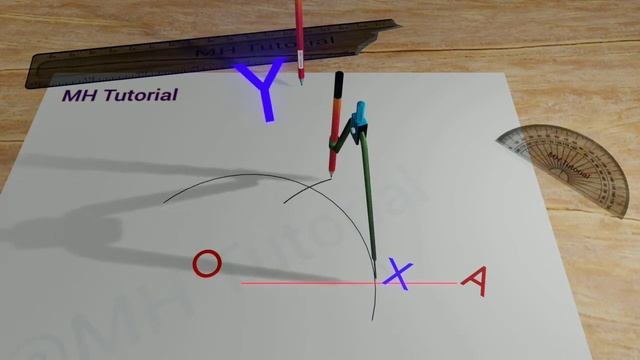 How to Draw a 120 Degree Angle without using Protractor. School Geometry. смотреть онлайн