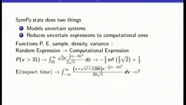 SymPy Stats - Uncertainty Modeling смотреть онлайн