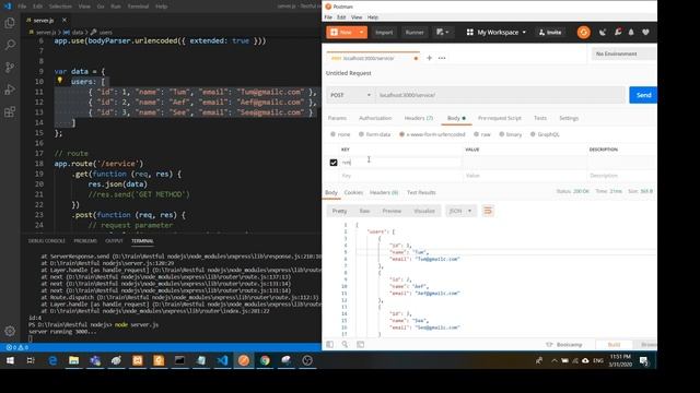 ทดสอบ Restful API ที่เขียนด้วย Node.js + Express Framework ตอนที่ 1/3 смотреть онлайн