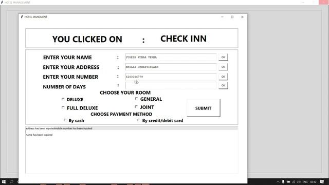 Hotel Management System Python Tkinter GUI смотреть онлайн