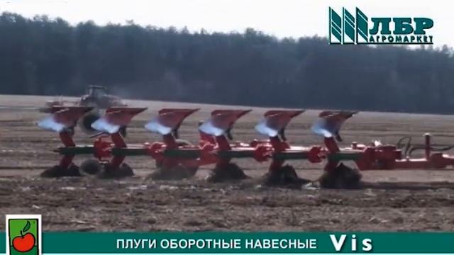 Плуг оборотный полунавесной Unia Vis. Вспашка почвы смотреть онлайн