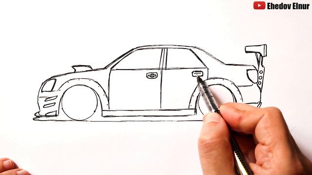 Как нарисовать машину Субару | Car drawing смотреть онлайн