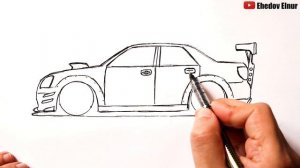 Как нарисовать машину Субару | Car drawing