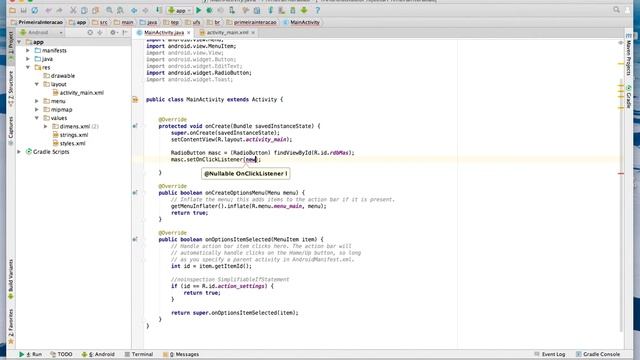 Exemplos do componente RadioButton usando {Android Studio} смотреть онлайн