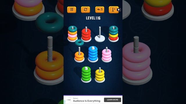 Hoop Sort Puzzle - Color Ring Stack Sorting Game Level 116 Solution смотреть онлайн