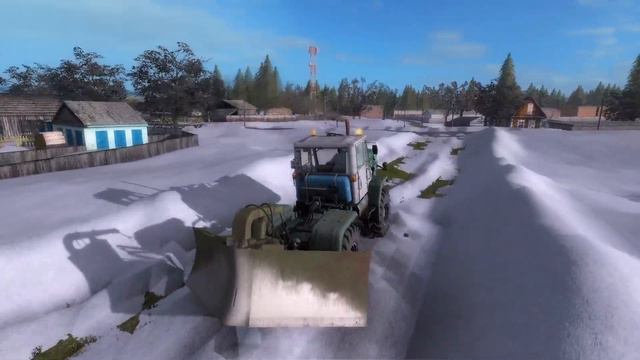 [РП] РАСЧИСТИЛ ДОРОГУ ВОЗЛЕ ДОМА НА КУРАЕ! РАБОТАЮ НА СТАРОМ Т-150К С ОТВАЛОМ! Farming Simulator 17 смотреть онлайн