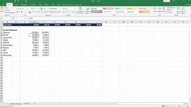Excel Crash Course | Basic Financial Analysis Setup (Part 4)
