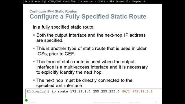 6.2 Configure Static and Default Routes: Static Routing (CCNA 2: Chapter 6) смотреть онлайн