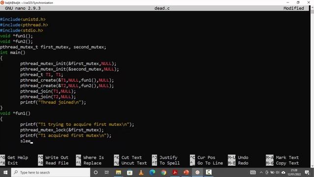 Deadlock in OS || Program to simulate Deadlock || C Program смотреть онлайн