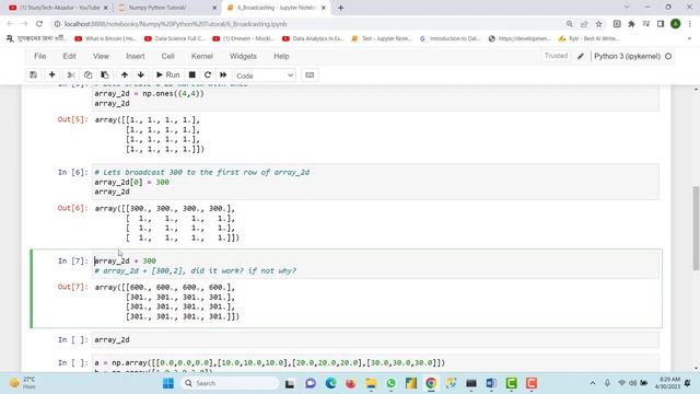 Numpy Python Tutorial 10 : Broadcasting Array | Aksadur | Bangla смотреть онлайн