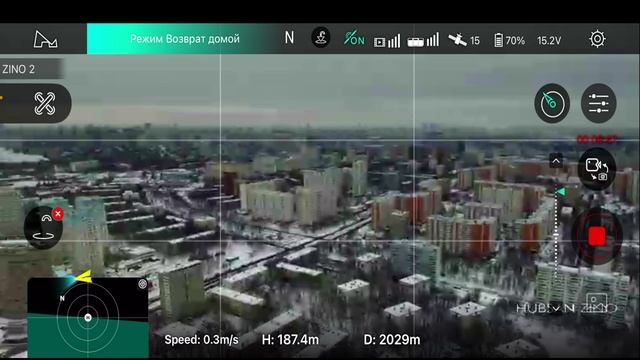 Hubsan Zino2 - range test in the city.Тест на дальность в городе. смотреть онлайн