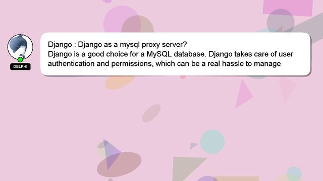 Django : Django as a mysql proxy server? смотреть онлайн