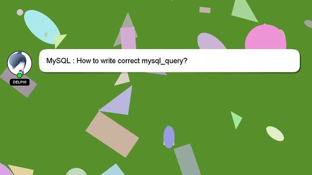 MySQL : How to write correct mysql_query? смотреть онлайн