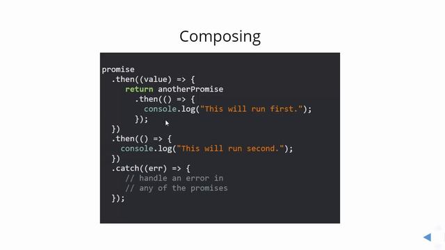 Javascript Promises chainining смотреть онлайн