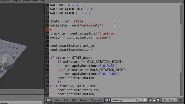 BGE - Искусственный Интеллект - Часть 1 - Зомби (Python) смотреть онлайн